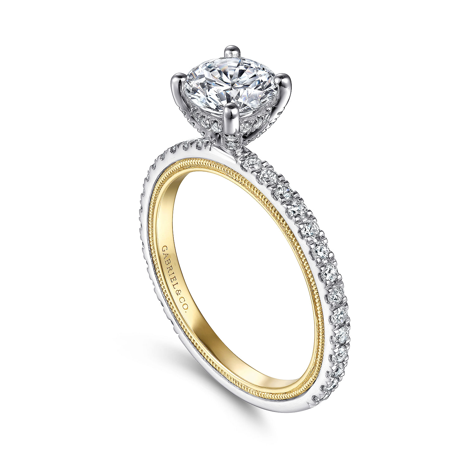 14K White-Yellow Gold Diamond Engagement Ring