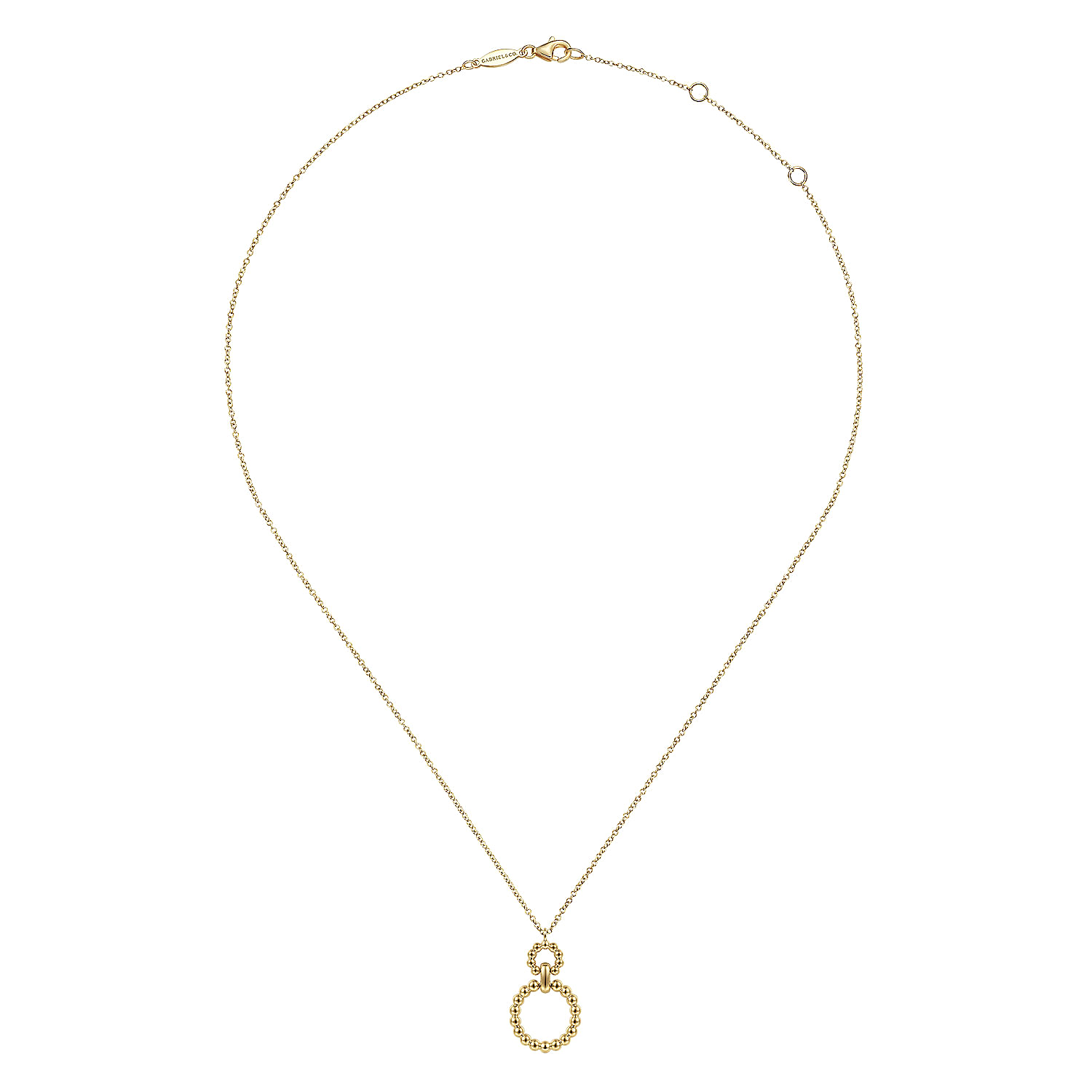 14K Yellow Gold  Pendant Necklace with Bujukan Bead Circles