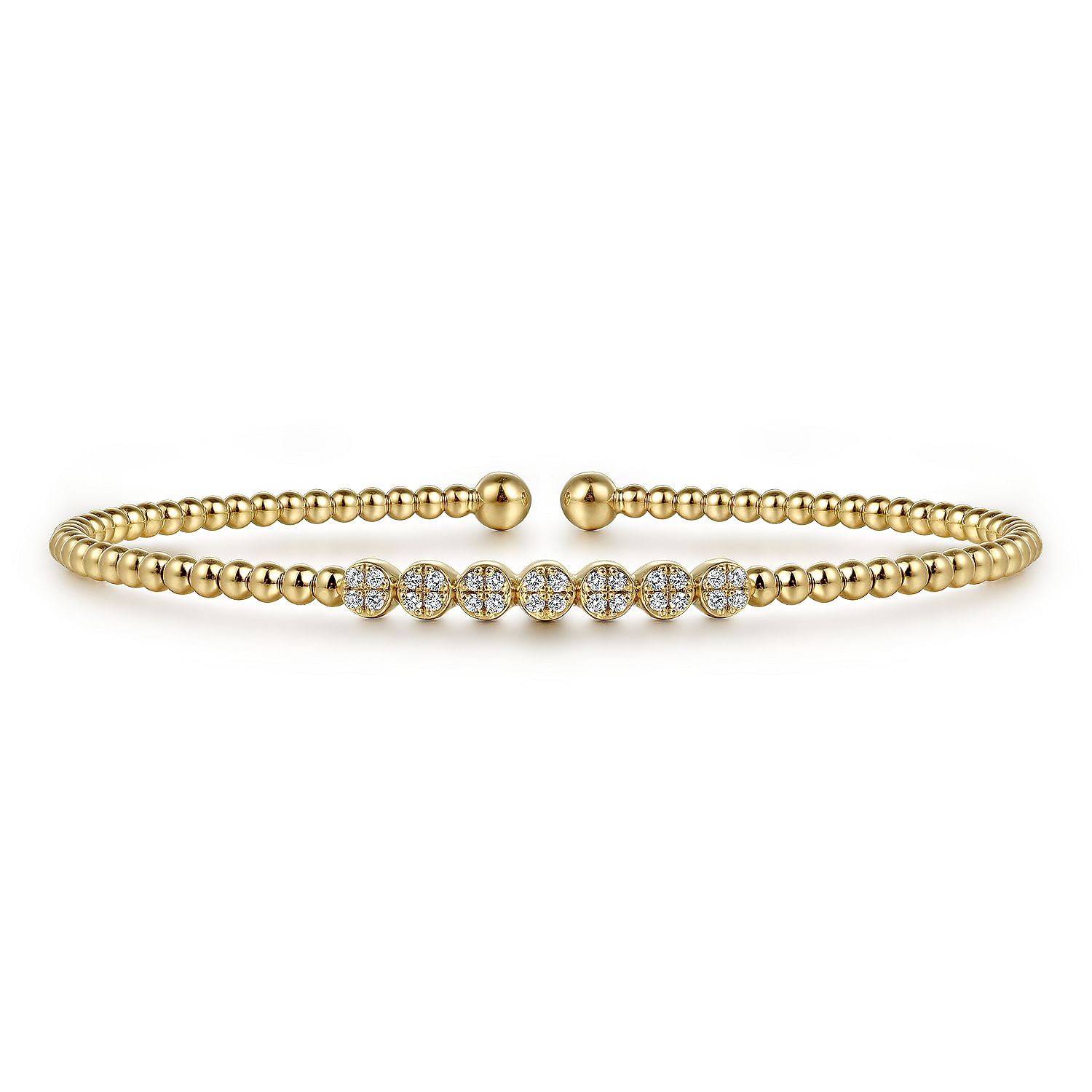14k Yellow Gold Beaded Wrap Cuff Bracelet beauniq-24298 