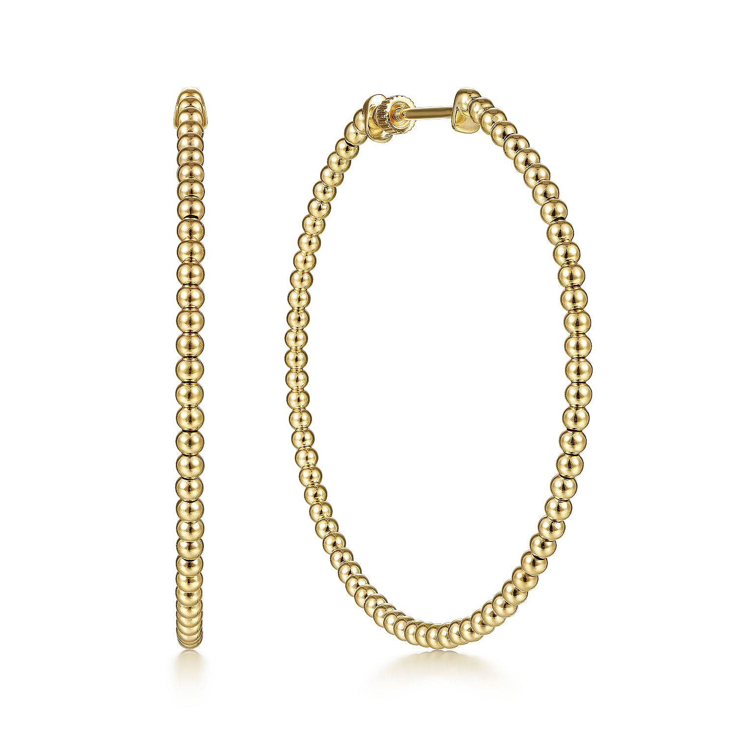 14K Yellow Gold Bujukan Classic Hoop Earrings in size 50mm