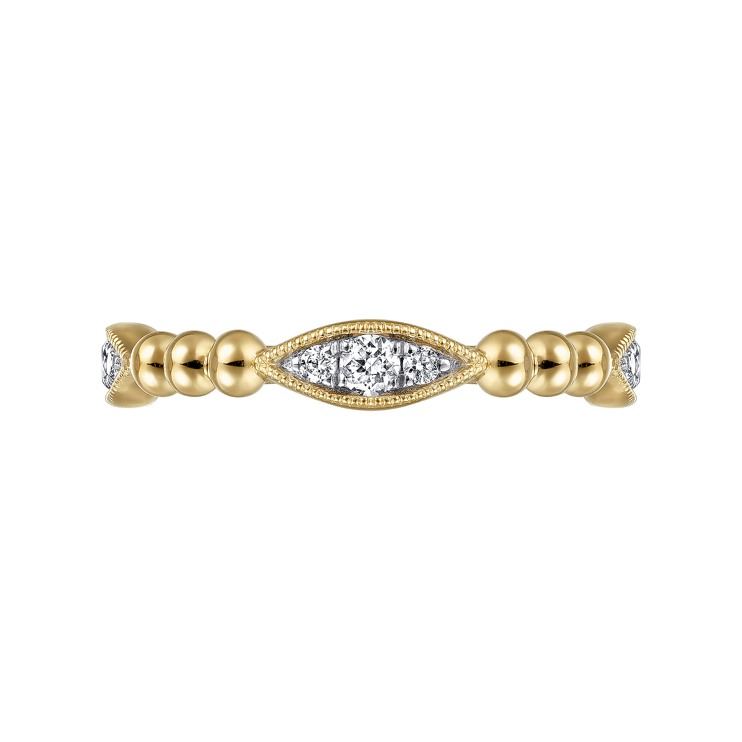 14K Yellow Gold Bujukan Marquise Cluster Diamond Ring