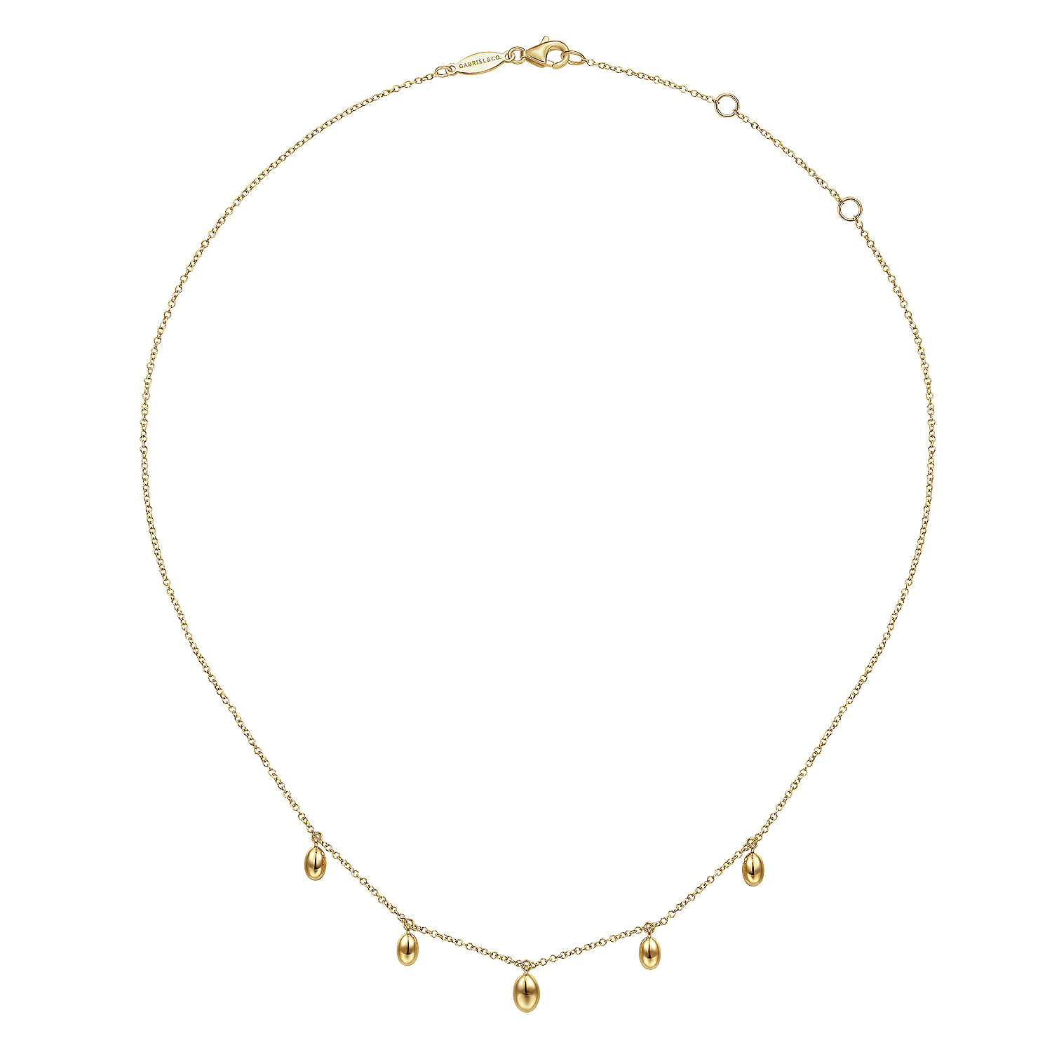 14K Yellow Gold Chain Necklace with Bujukan Bead Drops