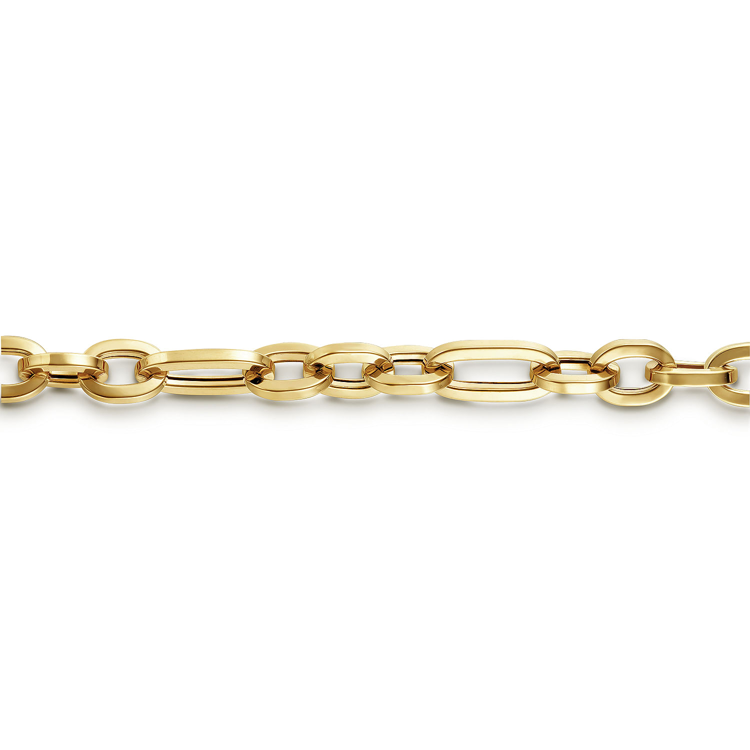 14K Yellow Gold Hollow Link Chain Bracelet