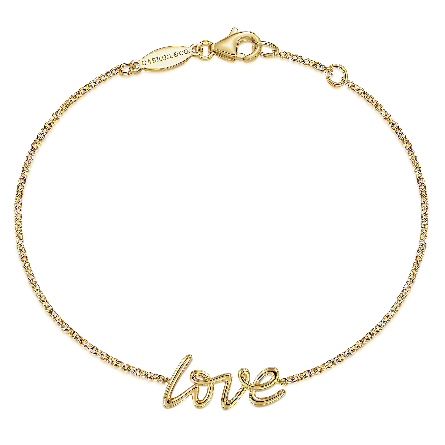14K Yellow Gold LOVE Chain Bracelet
