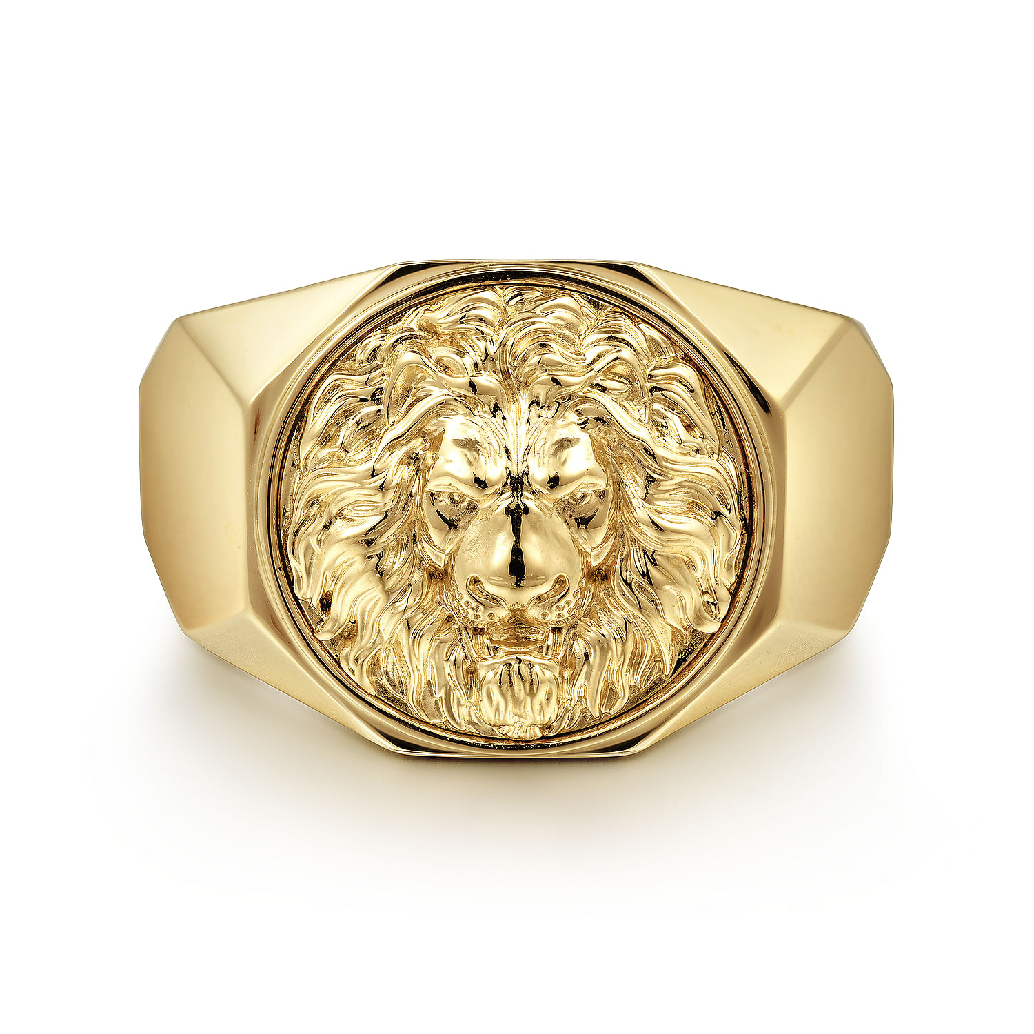 14K Yellow Gold Lion Head Ring