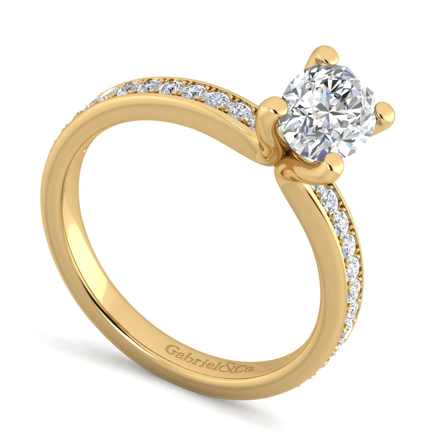 14K Yellow Gold Oval Diamond Engagement Ring