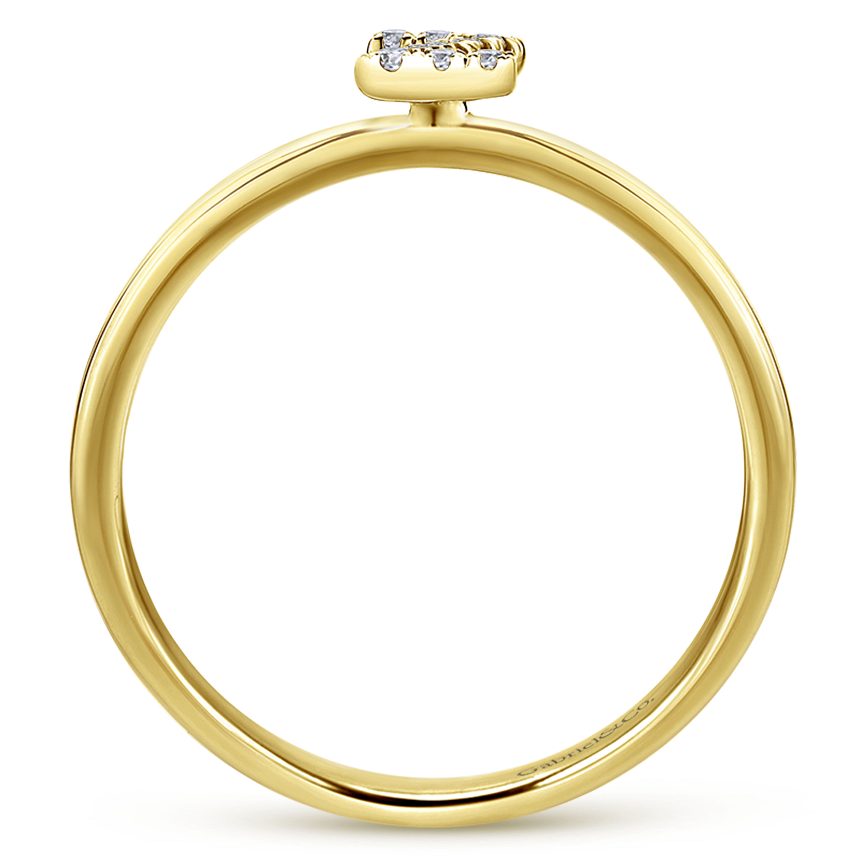 14K Yellow Gold Pavé Diamond Uppercase Z Initial Ring