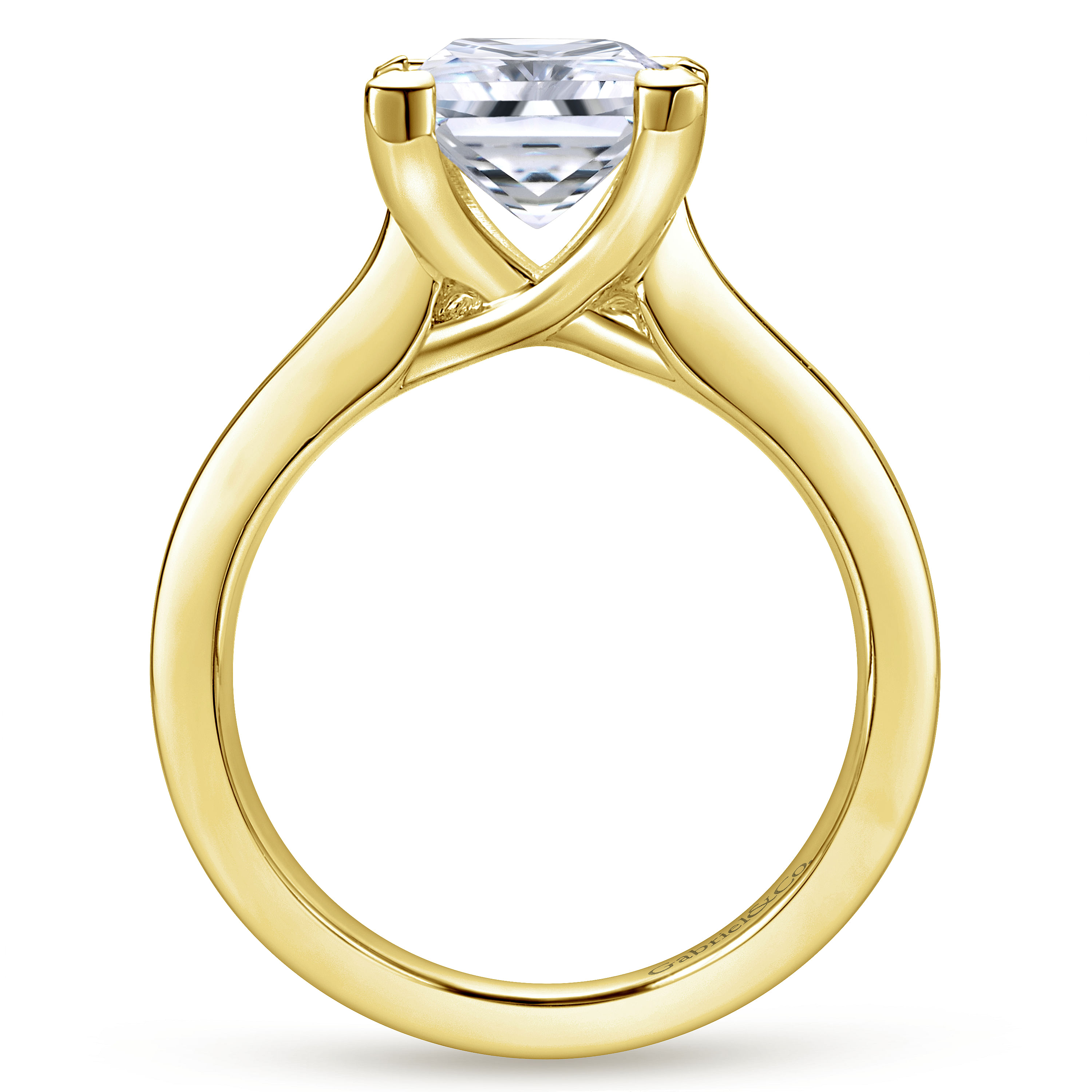 14K Yellow Gold Princess Cut Diamond Engagement Ring