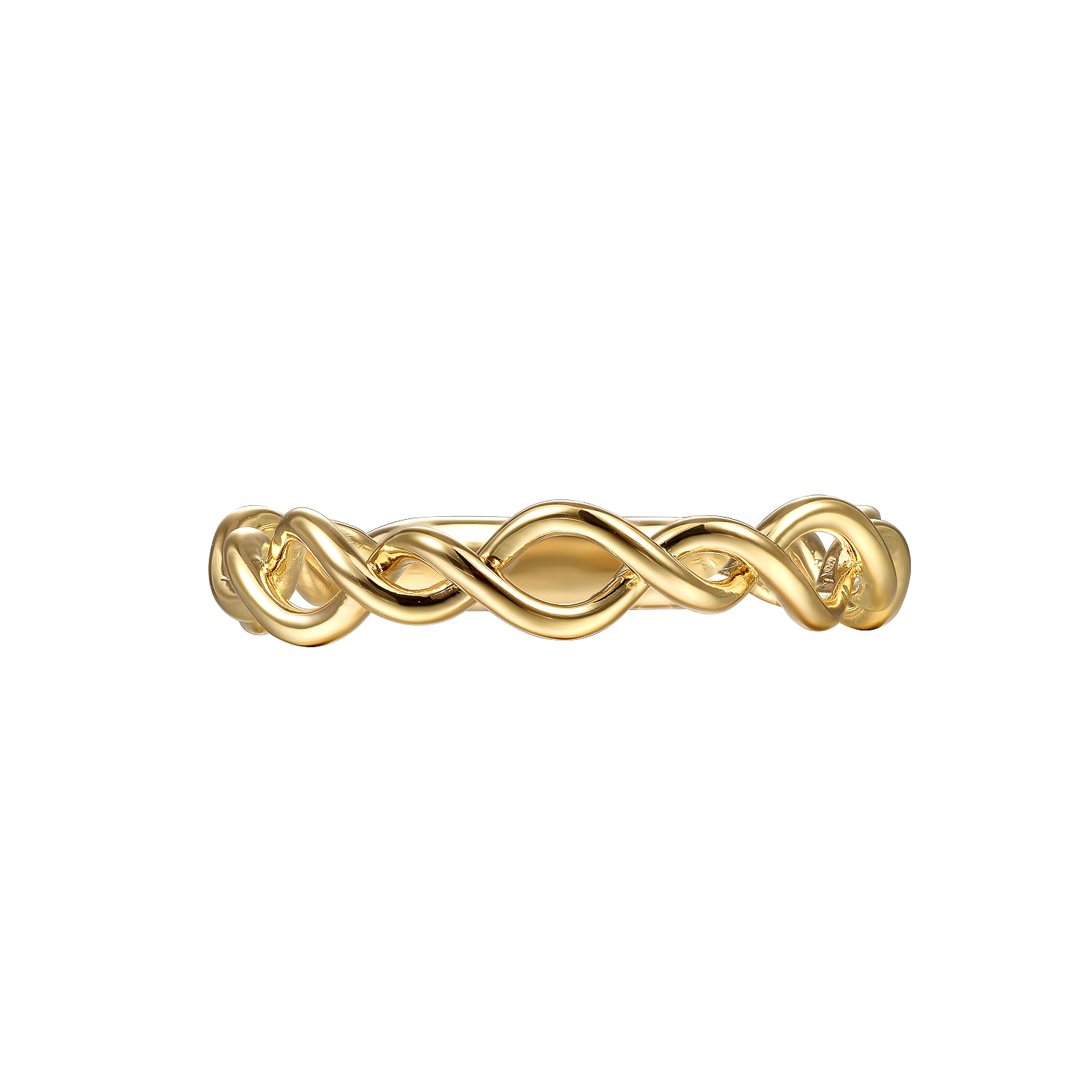 14K Yellow Gold Twisted Metal Stackable Ring