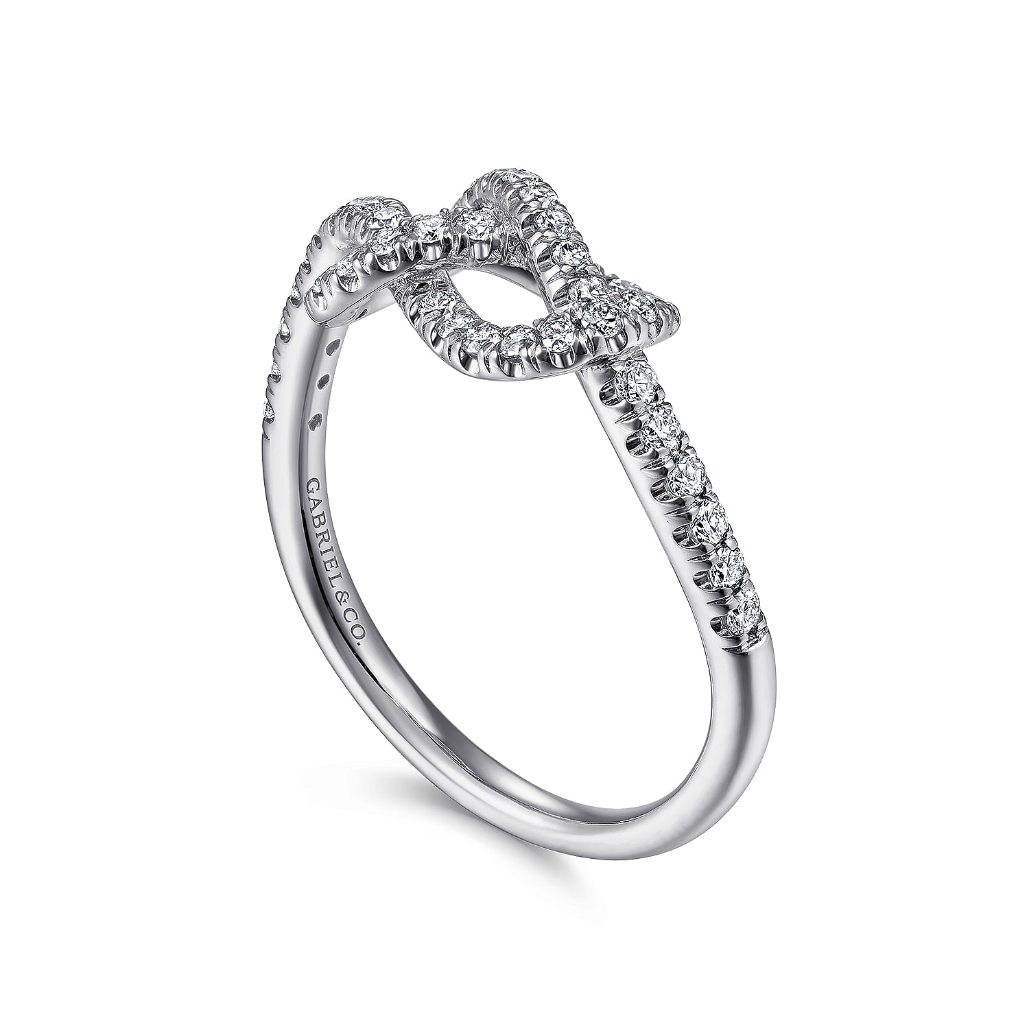 14k White Gold Twisted Diamond Knot Eternity Ring