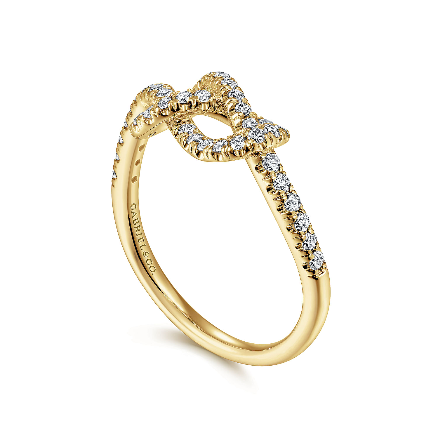 14k Yellow Gold Twisted Diamond Knot Eternity Ring
