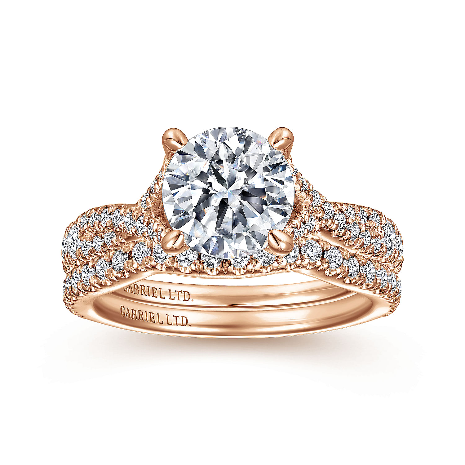 18K Rose Gold Round Diamond Engagement Ring