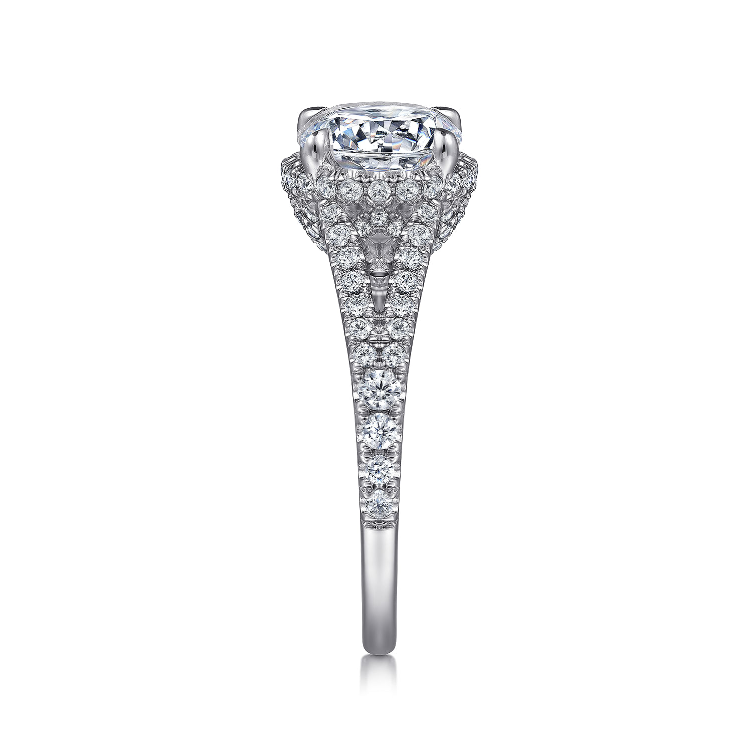 18K White Gold Hidden Halo 
Round Diamond Engagement Ring