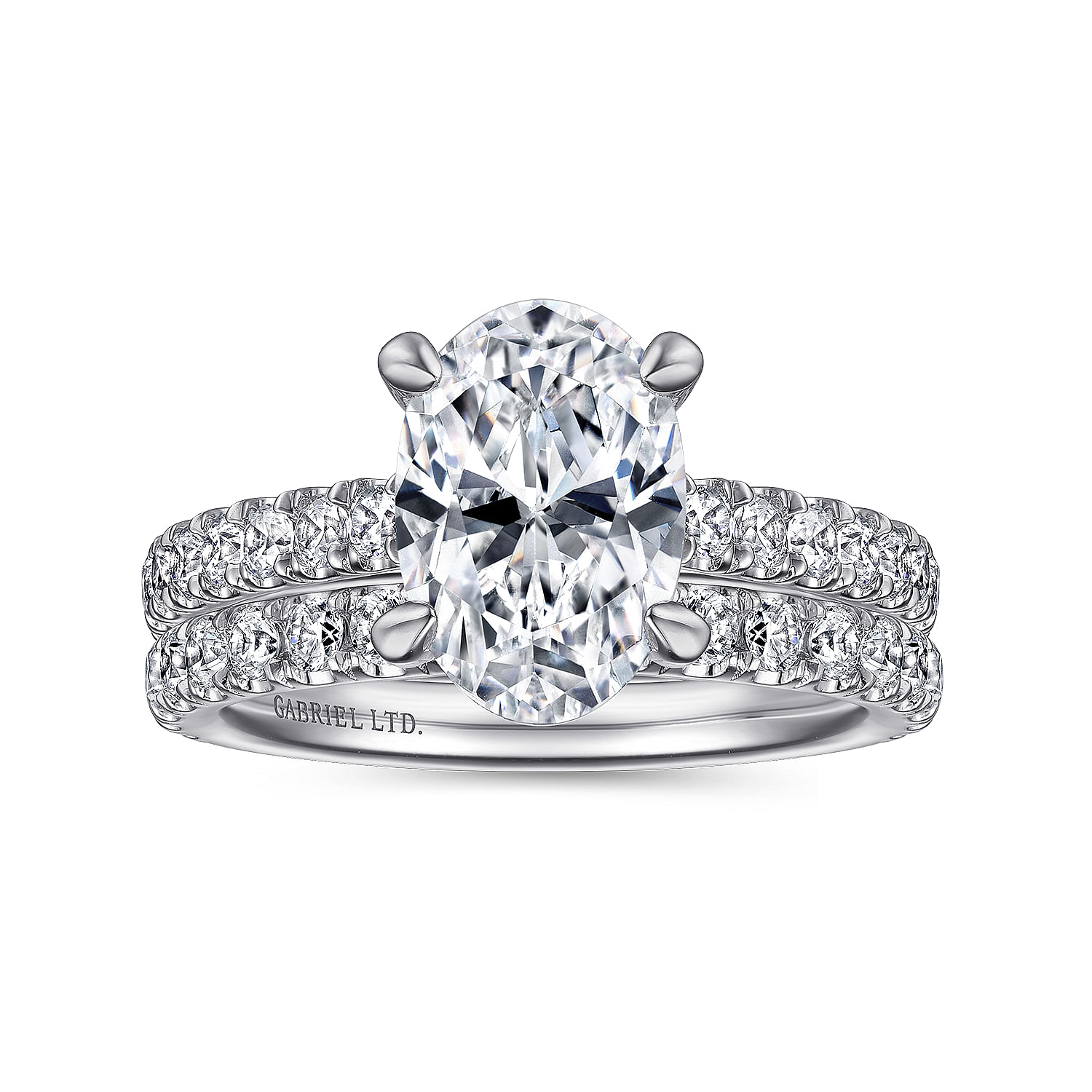 18K White Gold Oval Diamond Engagement Ring