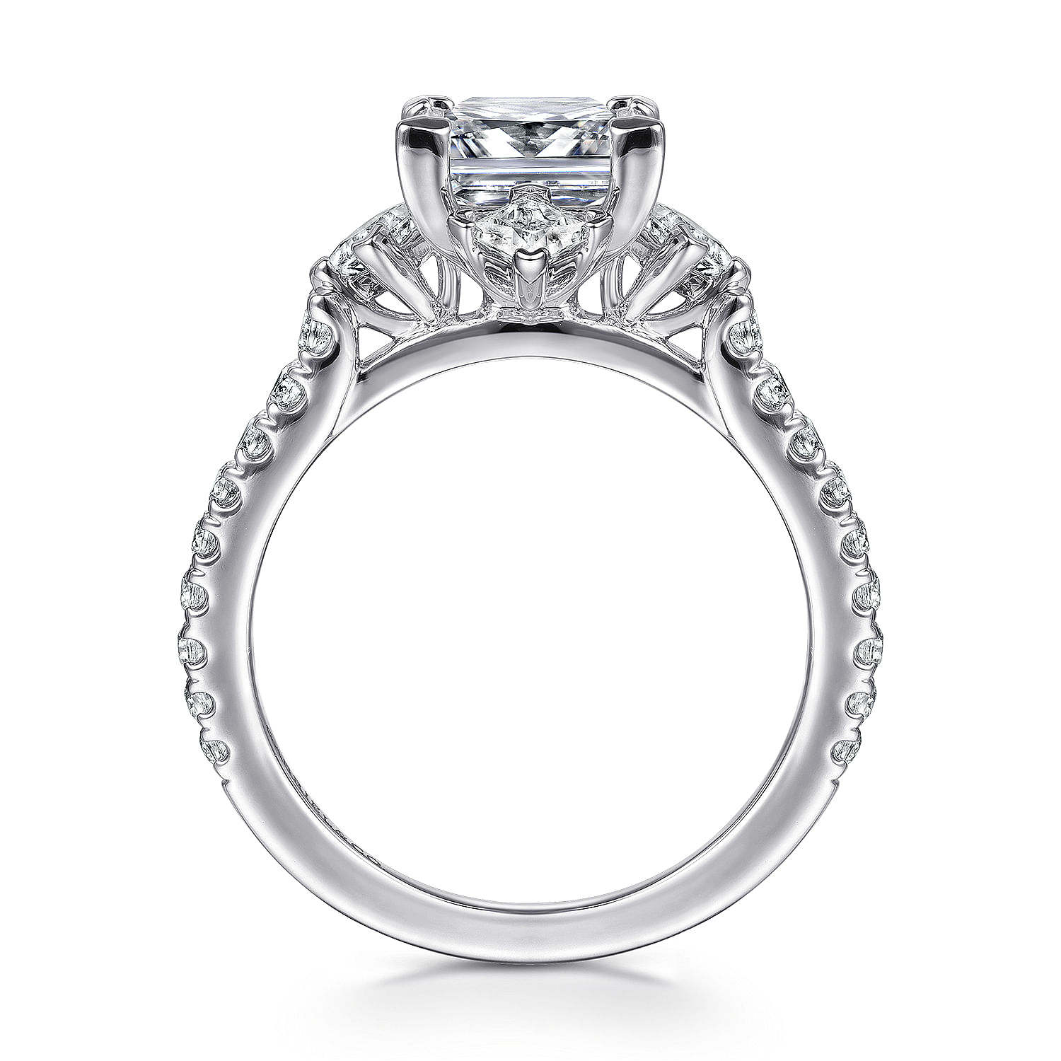 18K White Gold Princess Cut Diamond Engagement Ring