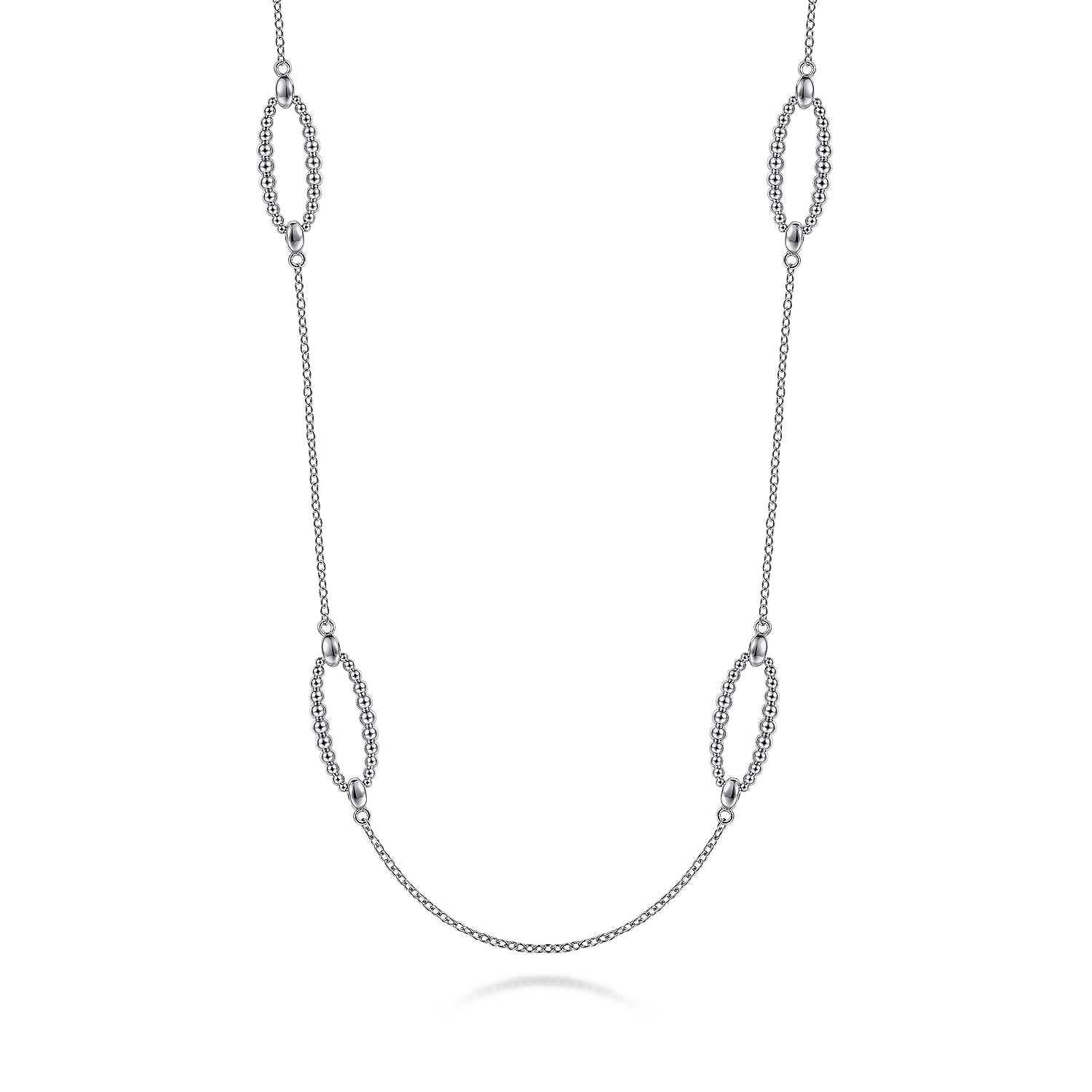 32 inch 925 Sterling Silver Station Bujukan Necklace