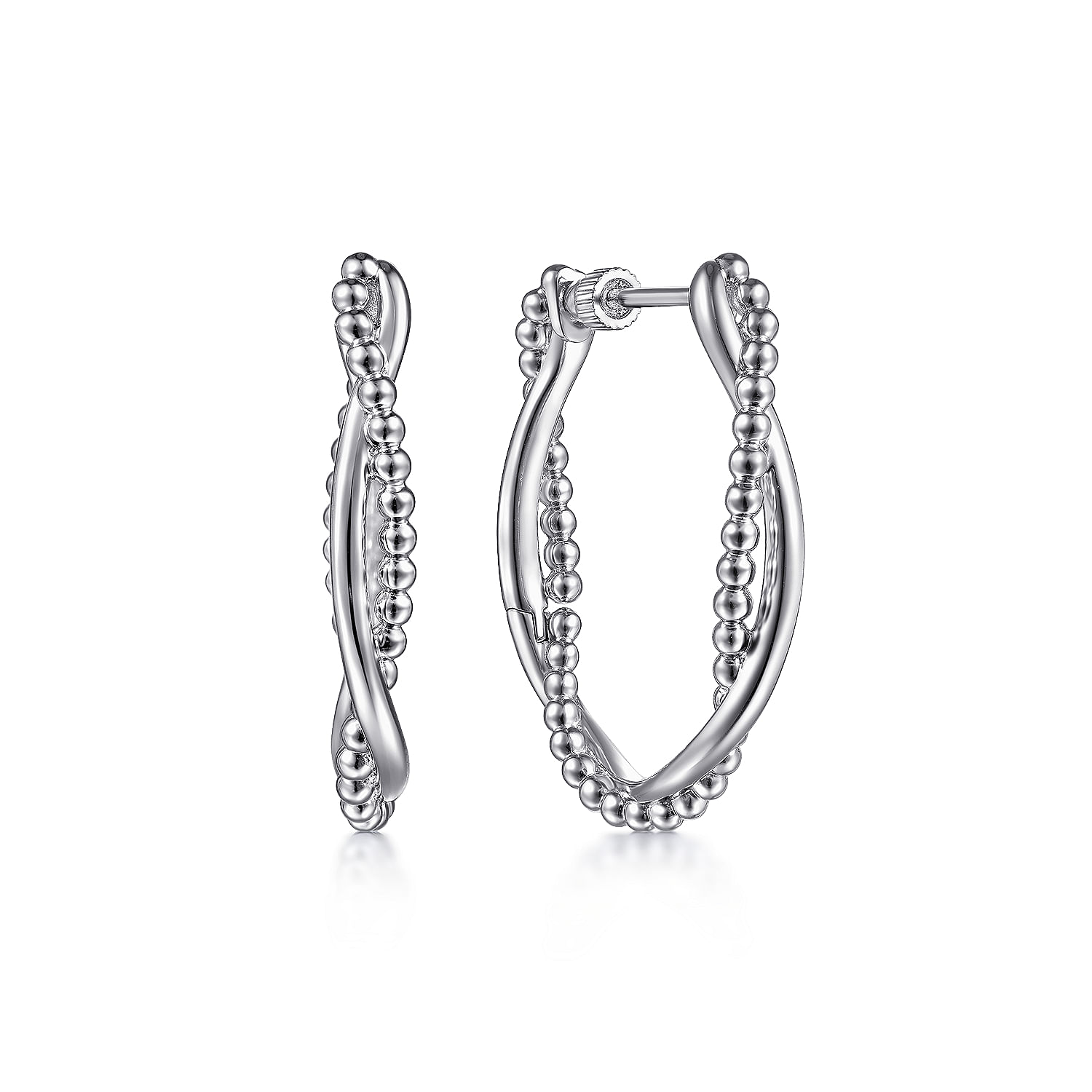 925 Sterling Silver Bujukan Intricate Hoop Earrings