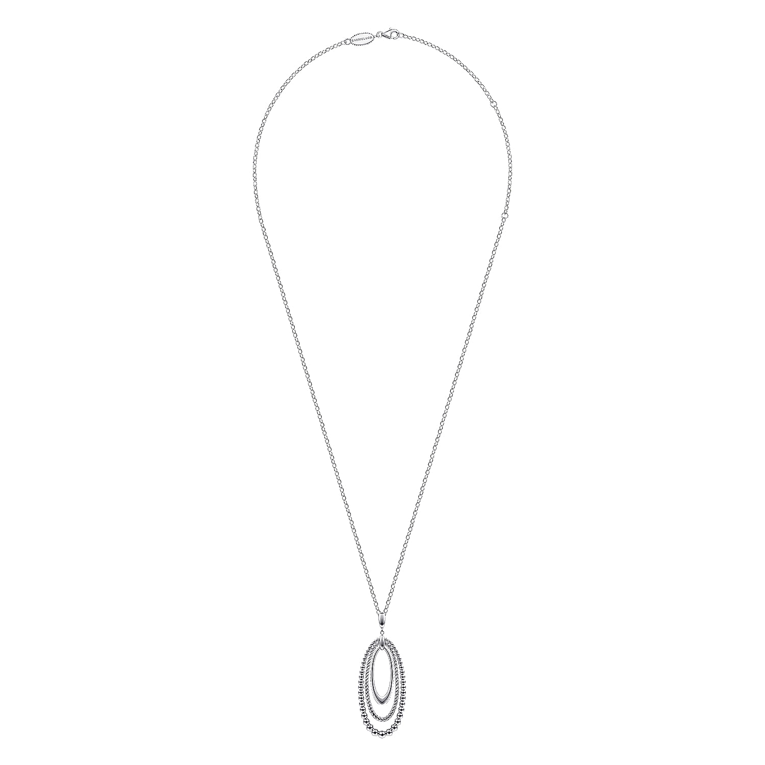 925 Sterling Silver Bujukan and Rope Circle Pendant Necklace