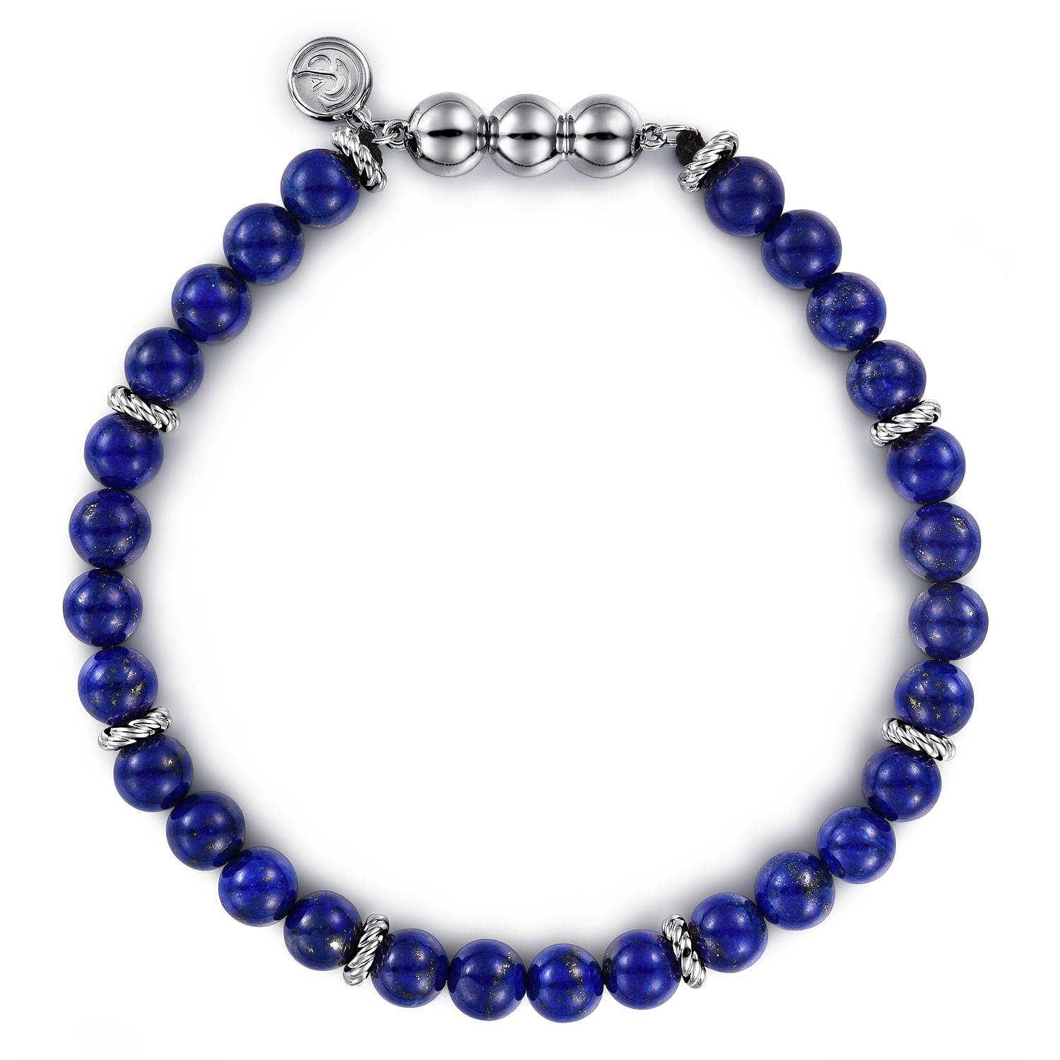 925 Sterling Silver Lapis Beads Bracelet
