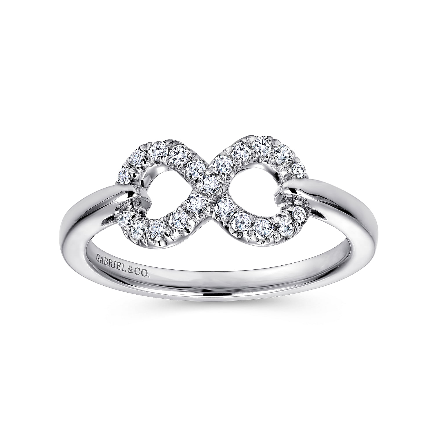 925 Sterling Silver White Sapphire Infinity Ring