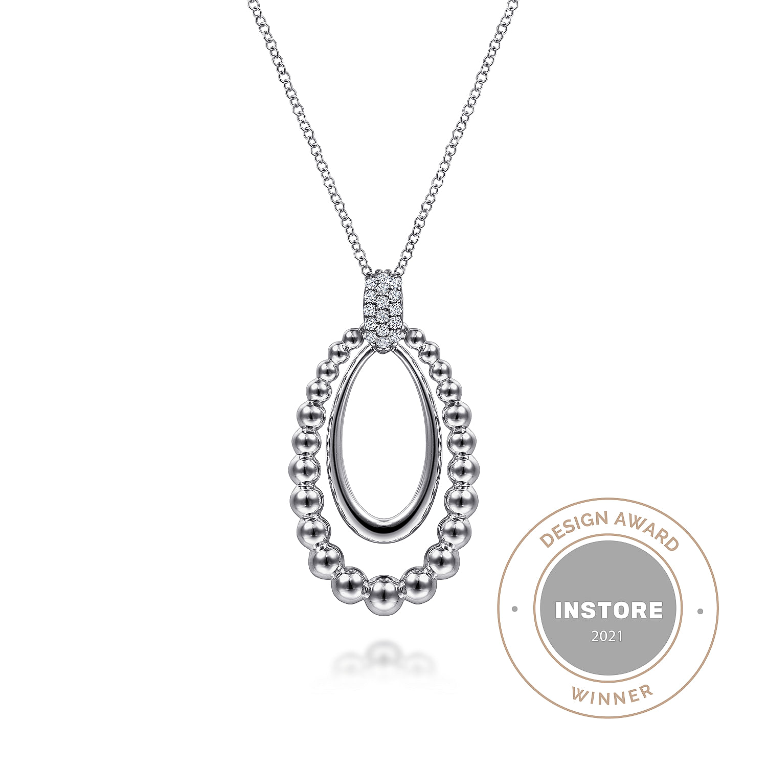 925 Sterling Silver White Sapphire Pendant Necklace
