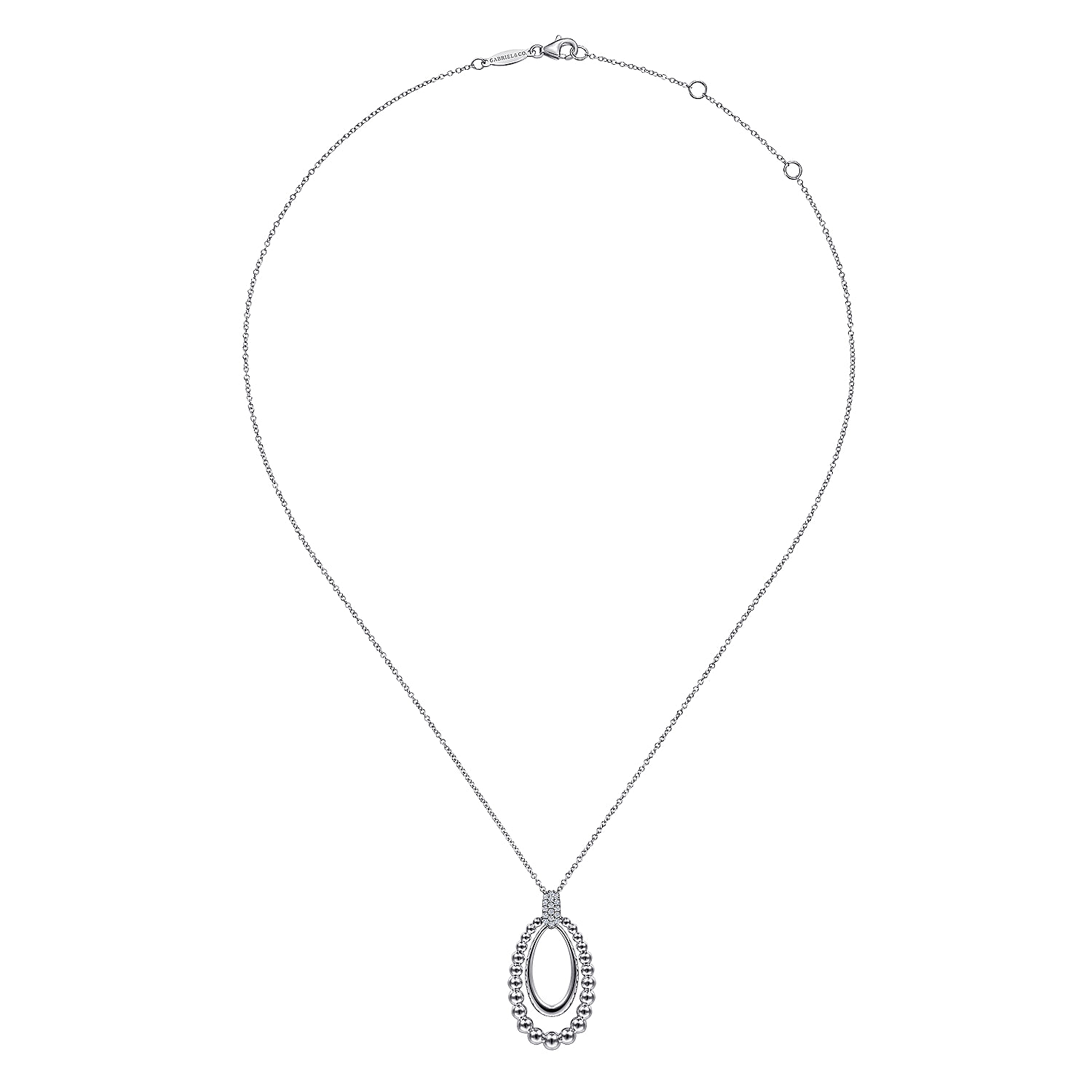 925 Sterling Silver White Sapphire Pendant Necklace