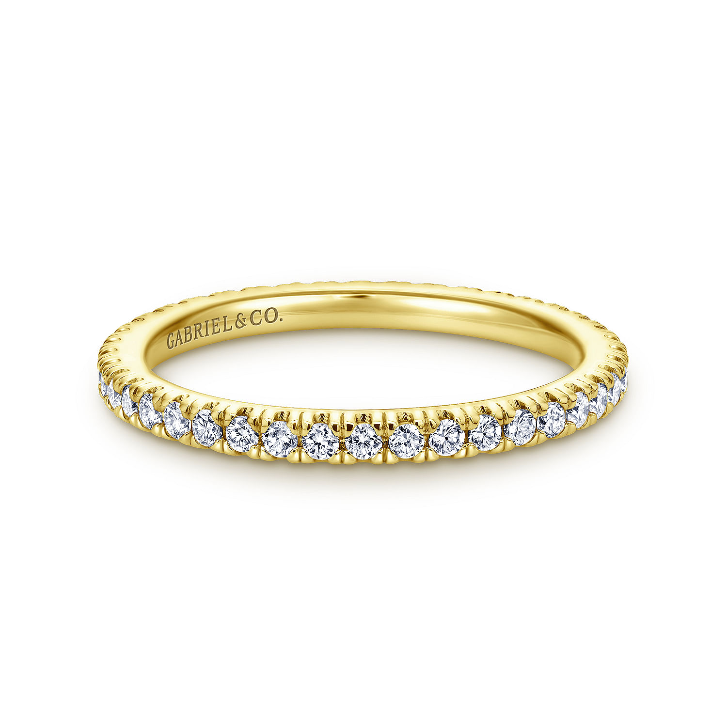 French Pave  Eternity Diamond Ring in 14K Yellow Gold