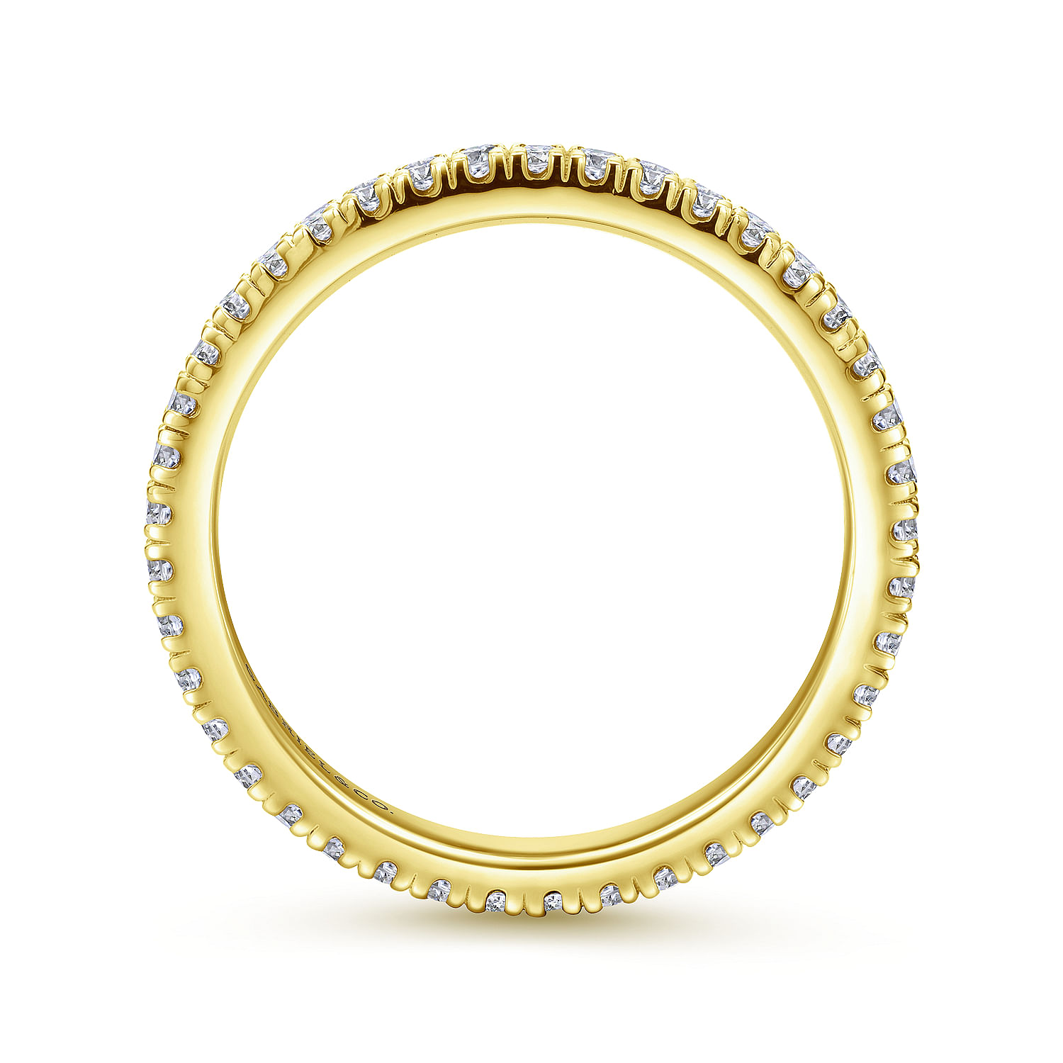 French Pave  Eternity Diamond Ring in 14K Yellow Gold