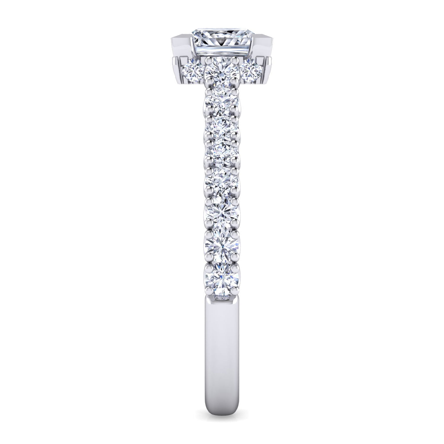 Platinum Hidden Halo Princess Cut Diamond Engagement Ring