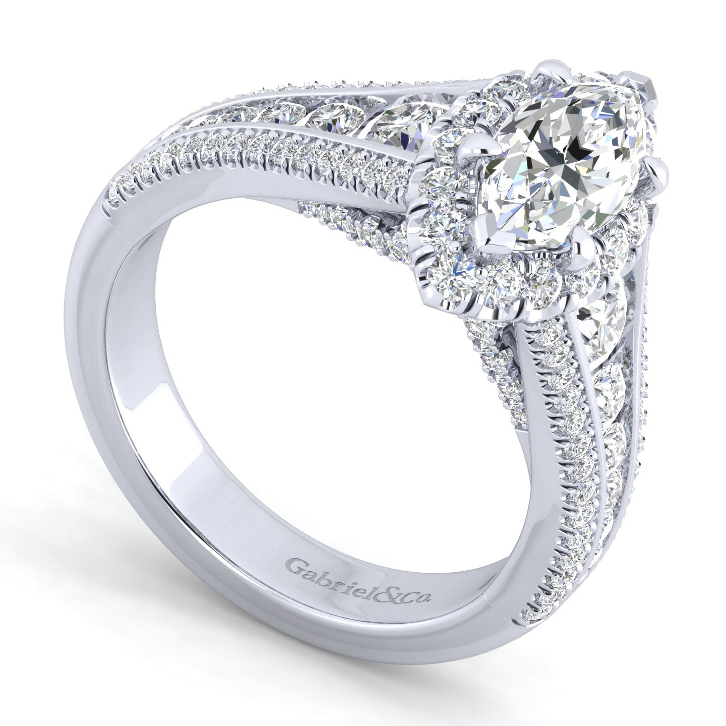 Platinum Marquise Halo Diamond Engagement Ring