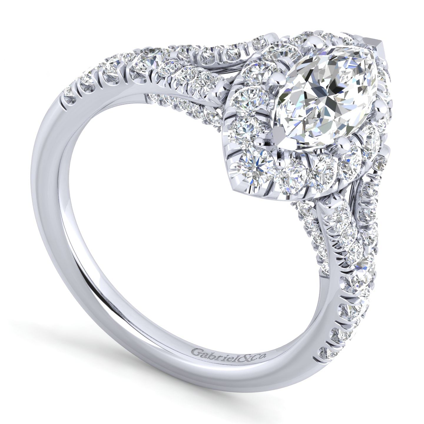 Platinum Marquise Halo Diamond Engagement Ring