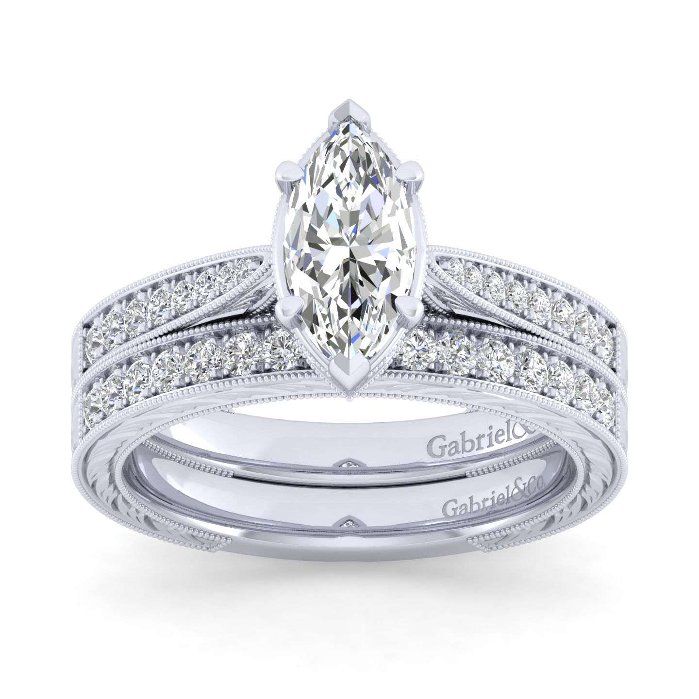 Platinum Marquise Shape Diamond Engagement Ring