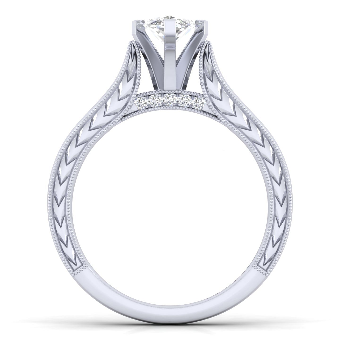 Platinum Marquise Shape Diamond Engagement Ring