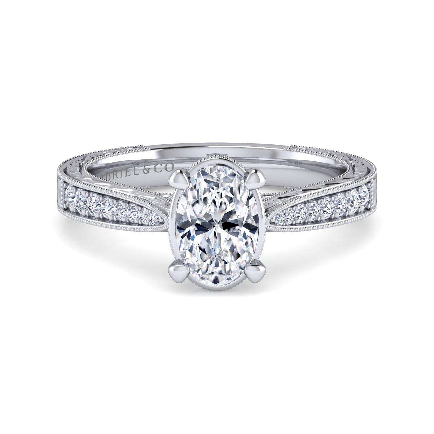 Platinum Oval Diamond Engagement Ring