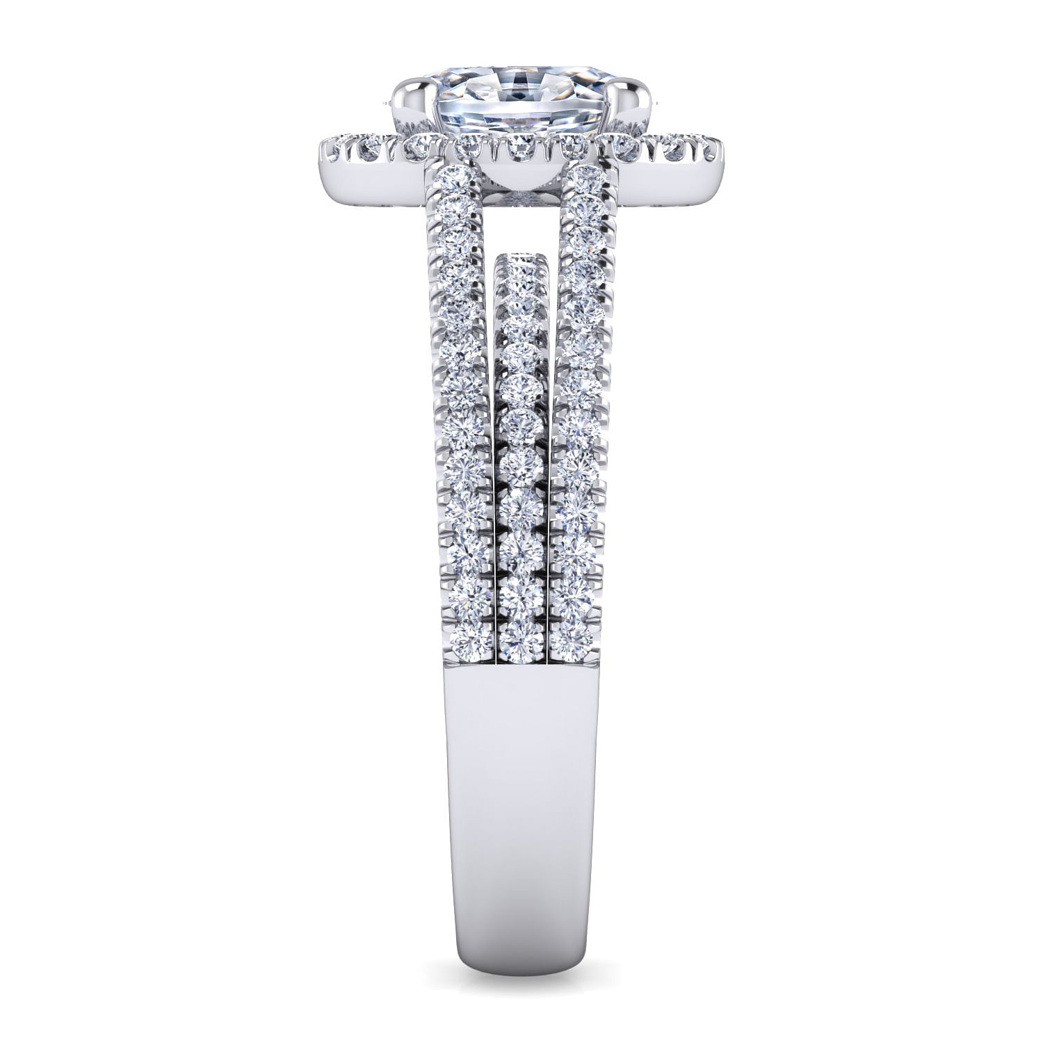 Platinum Oval Halo Diamond Engagement Ring