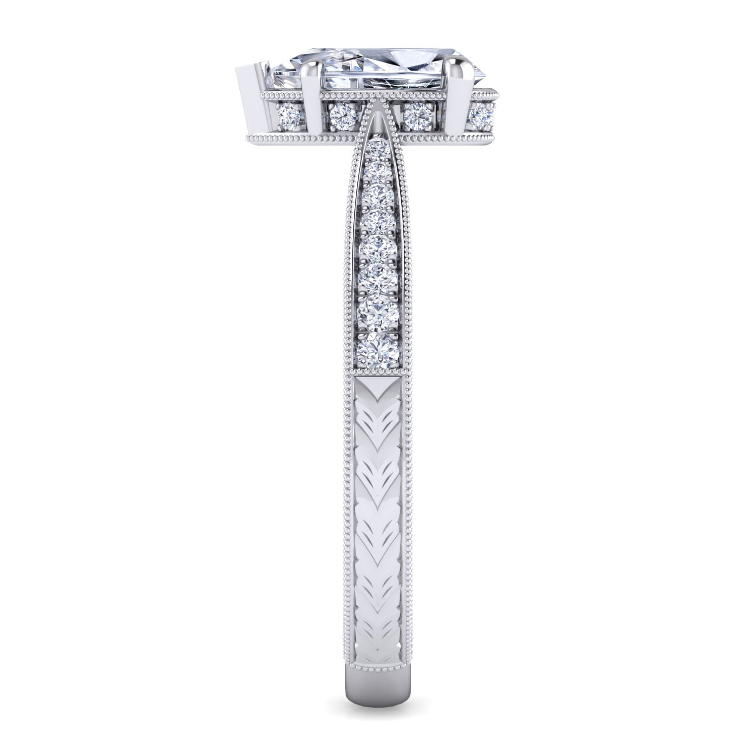 Platinum Pear Shape Diamond Engagement Ring