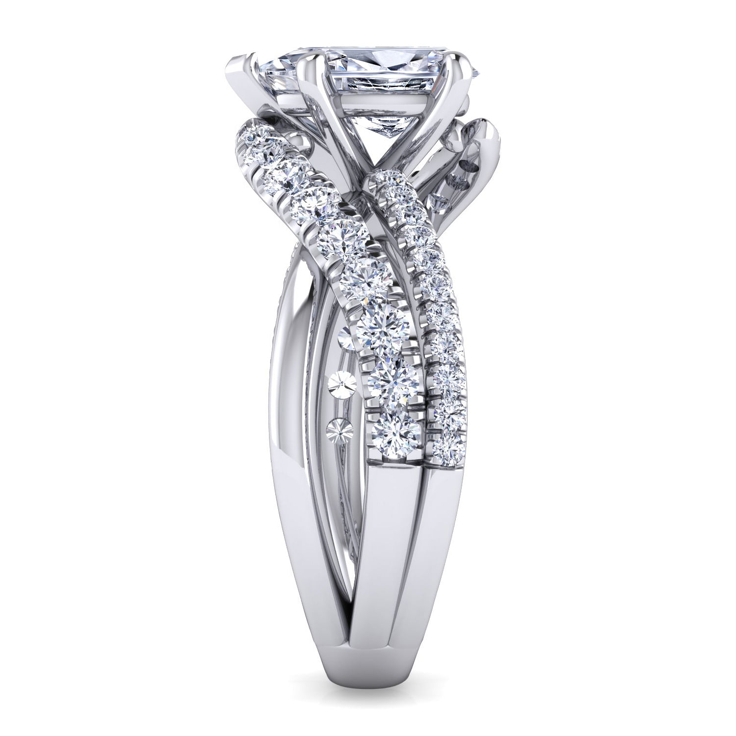 Platinum Pear Shape Free Form Diamond Engagement Ring