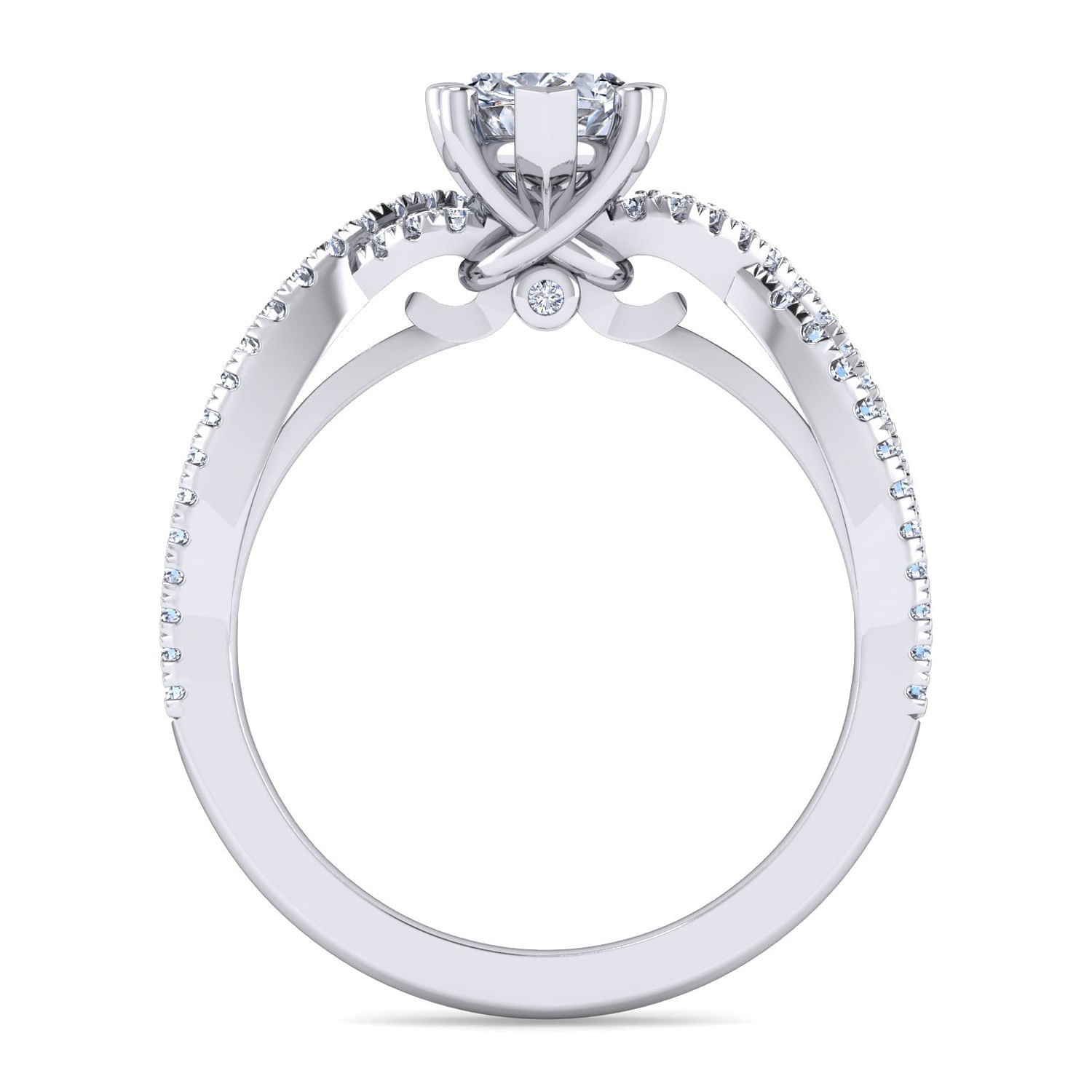 Platinum Pear Shape Twisted Diamond Engagement Ring