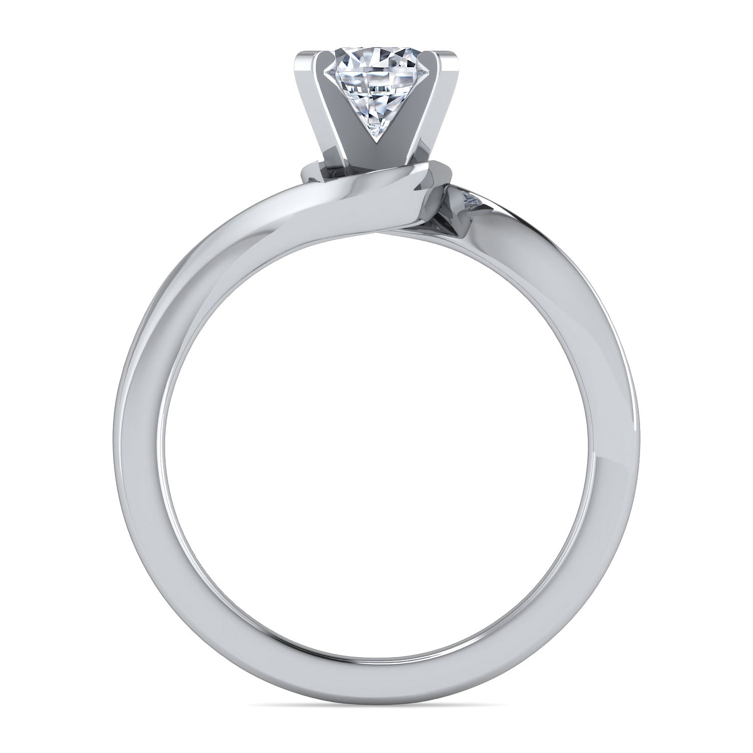 Platinum Round Diamond Bypass Engagement Ring