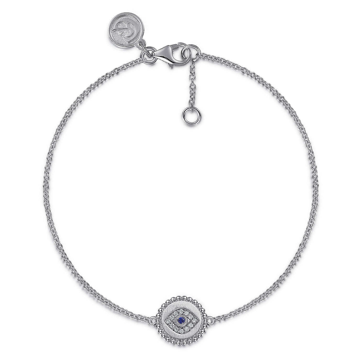 Sterling Silver Diamond And Swiss Blue Topaz Bujukan Mystic Eyes Bracelet