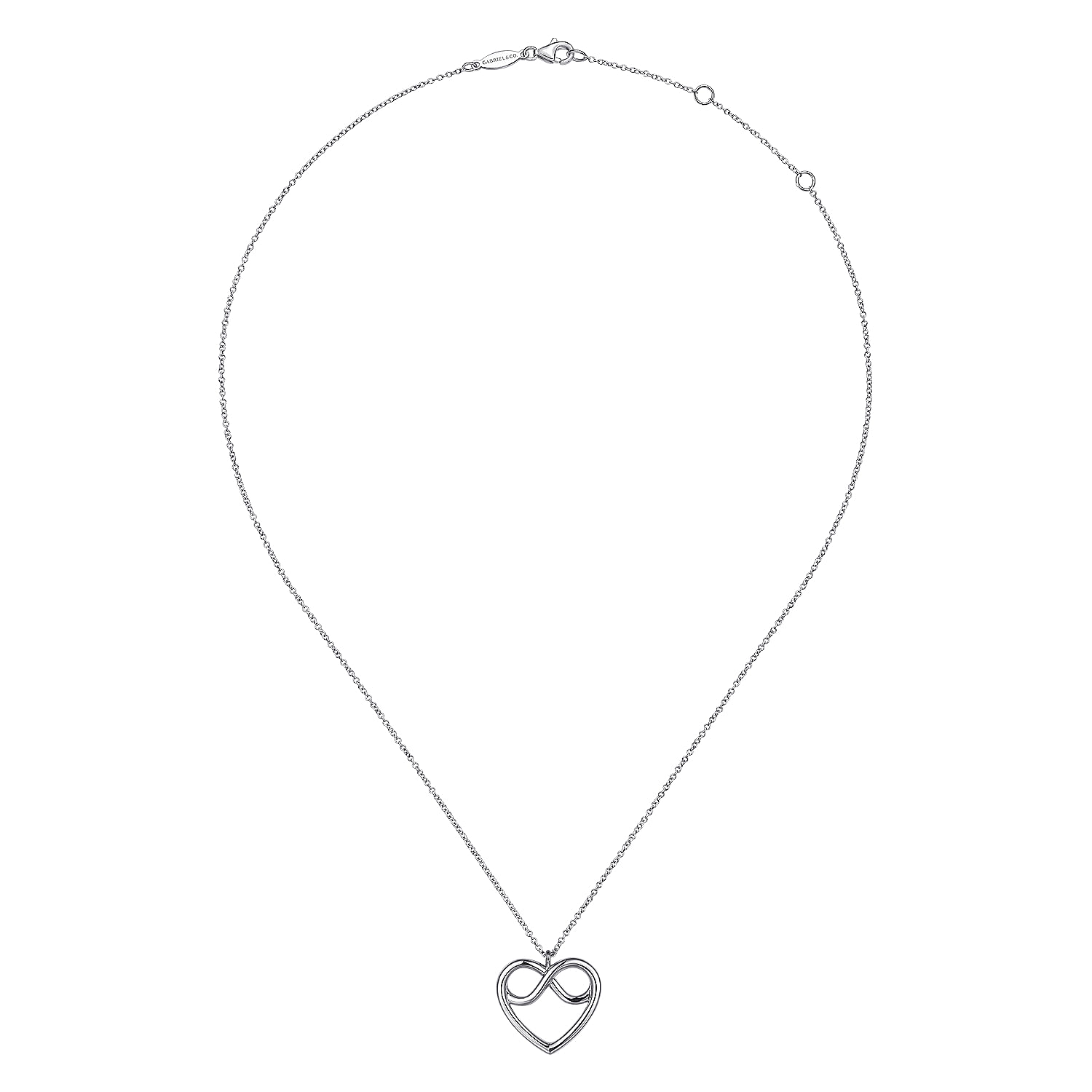 Sterling Silver Twisted Heart Pendant Necklace