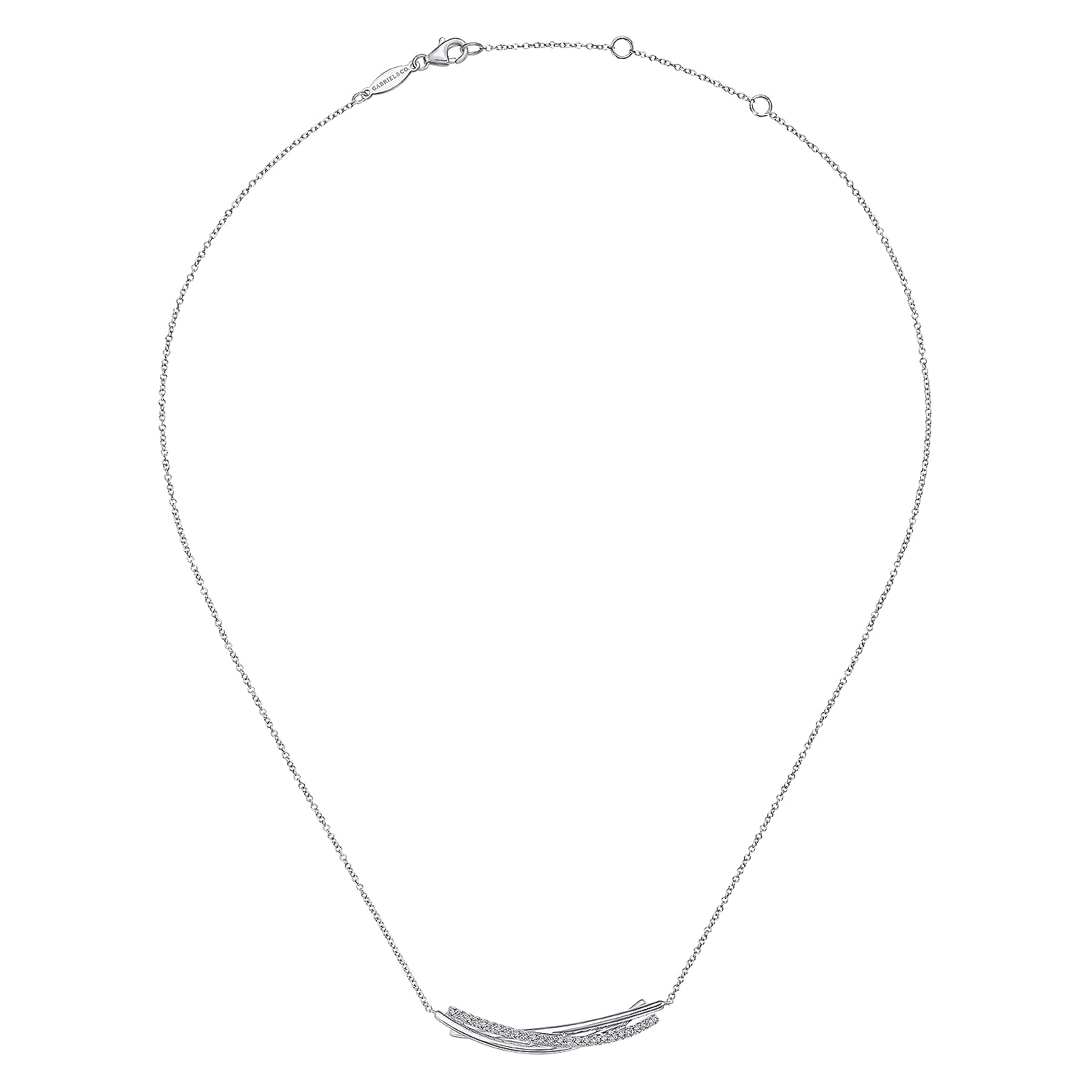 Sterling Silver White Sapphire Bar Pendant Necklace