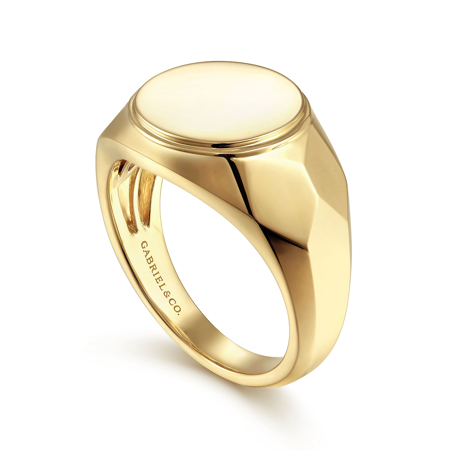 Wide 14K Yellow Gold RoundRing