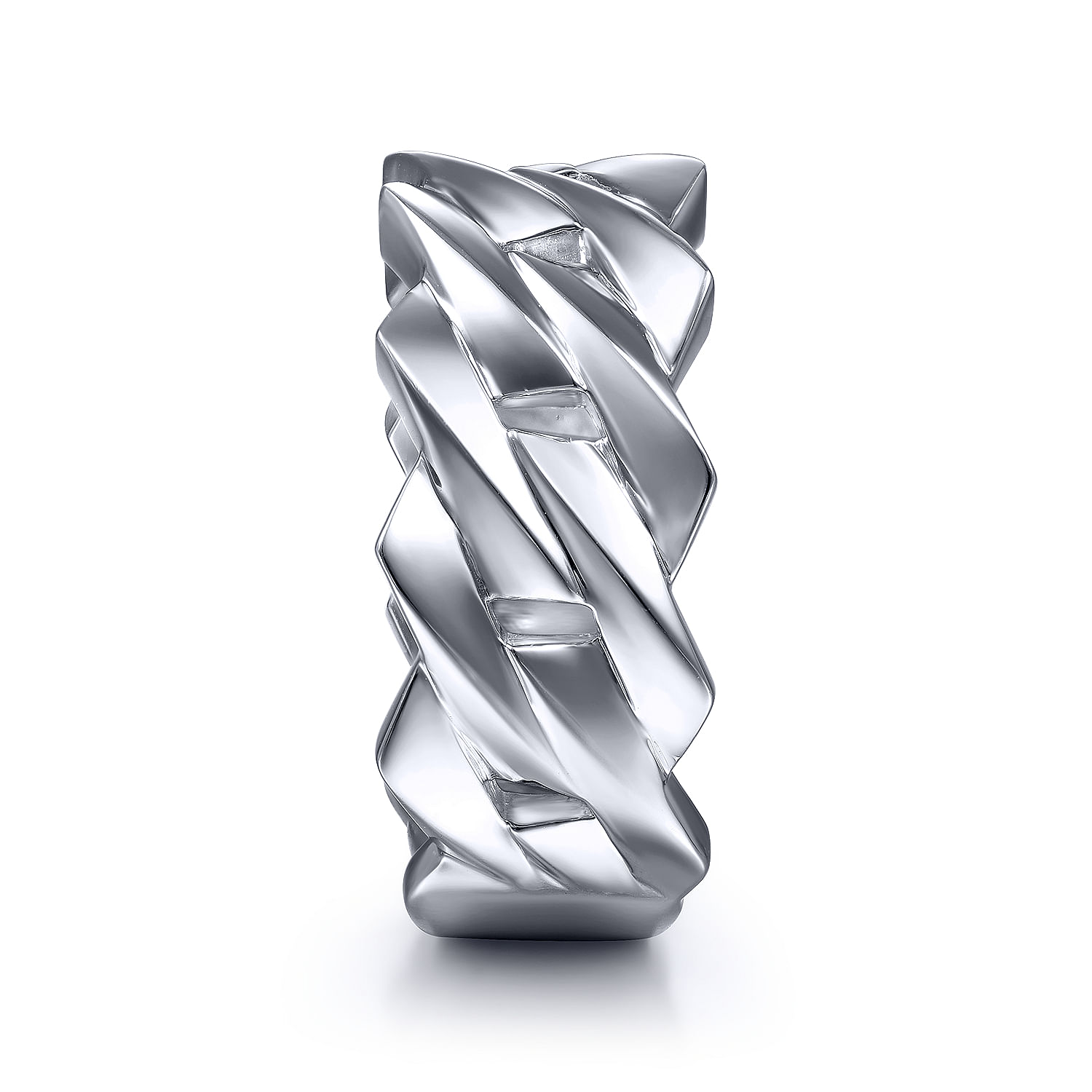 Wide 925 Sterling Silver Chain Link Band