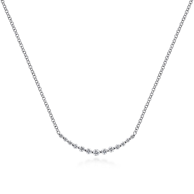 Gabriel & Co 14K White Gold Diamond Flower Pendant Necklace