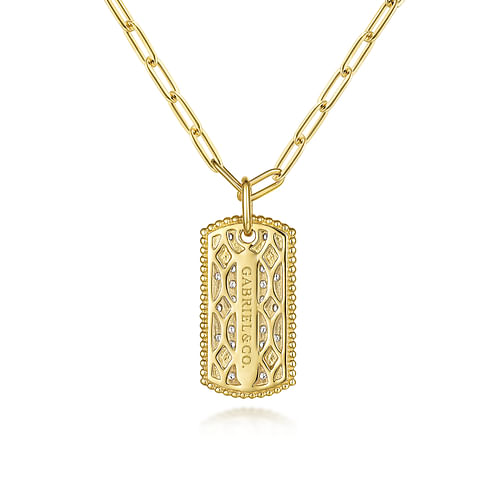 Gold Dog Tag Necklace