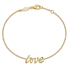 14K Yellow Plain Gold Tennis Bracelet with Personalized Heart Charm ...