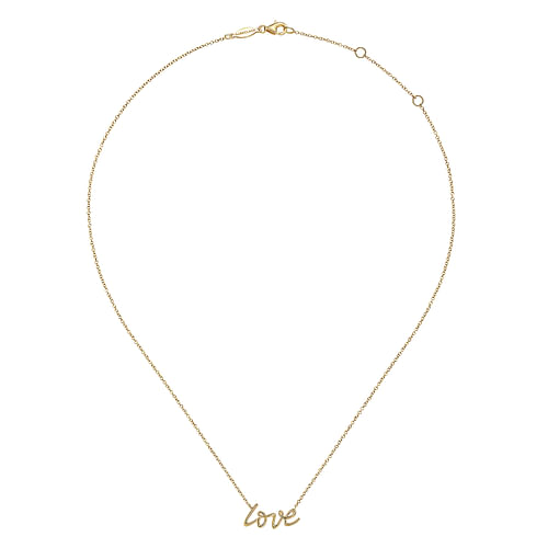 14K Yellow Gold Love Necklace Gold Necklaces Shop | Gabriel & Co 14k Contemporary Yellow 