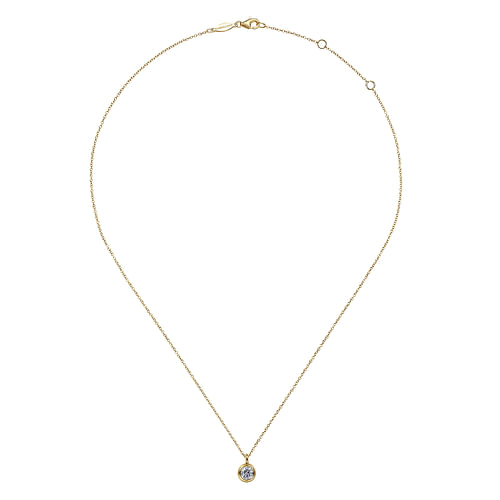 Shop 14K Yellow Gold White Sapphire Pendant Necklace | Shop 14k Yellow ...