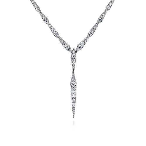 18K White Gold Diamond Spear Y Necklace | Shop 18k White Gold Kaslique ...